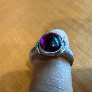 Elegant Purple Stone Silver Ring
